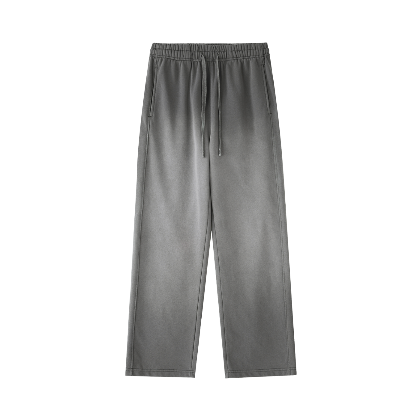 BASIC VINTAGE WASHED GRADIENT STRAIGHT-LEG SWEATPANTS DARK GREY