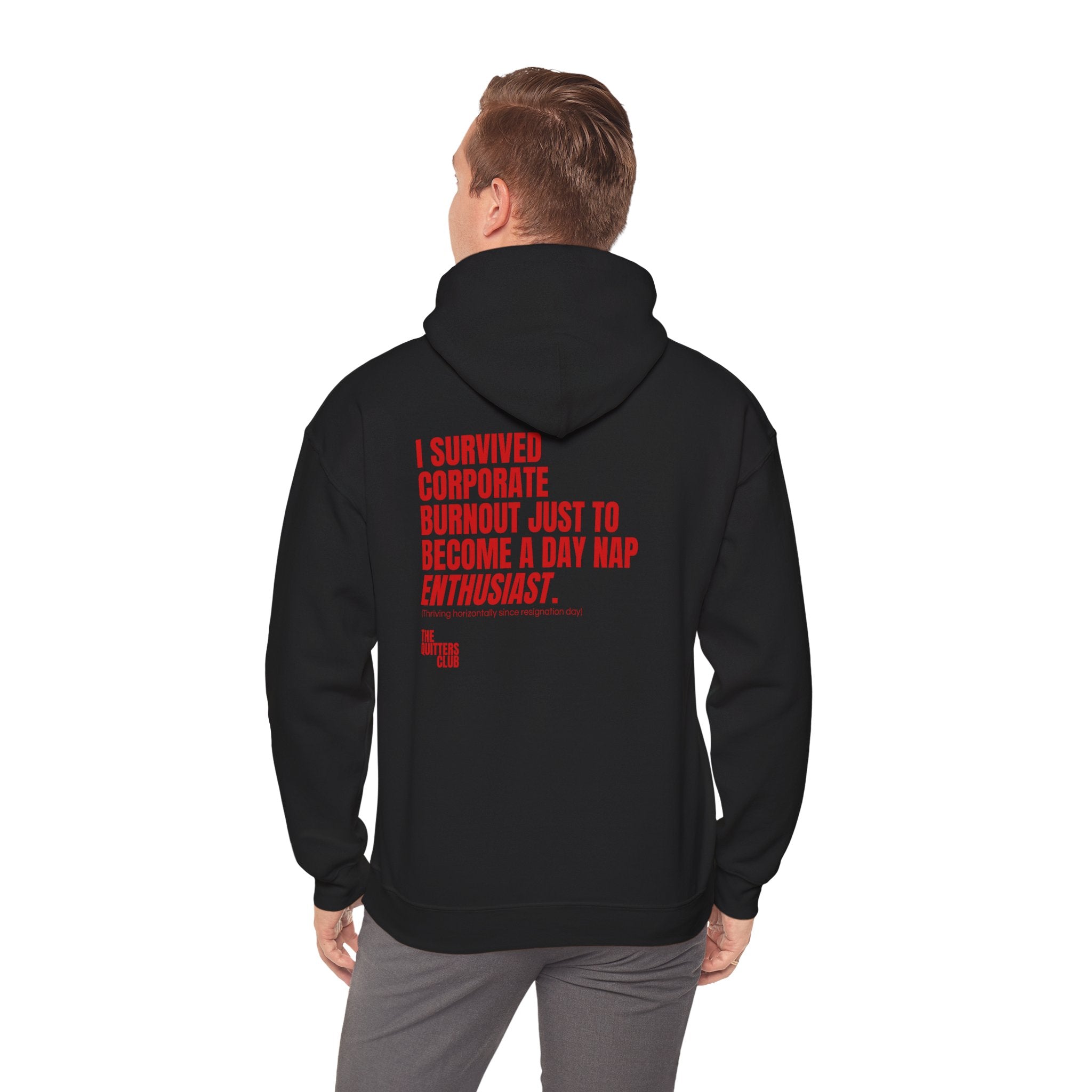 11 QUITTERS CLUB HOODIE BLACK/RED