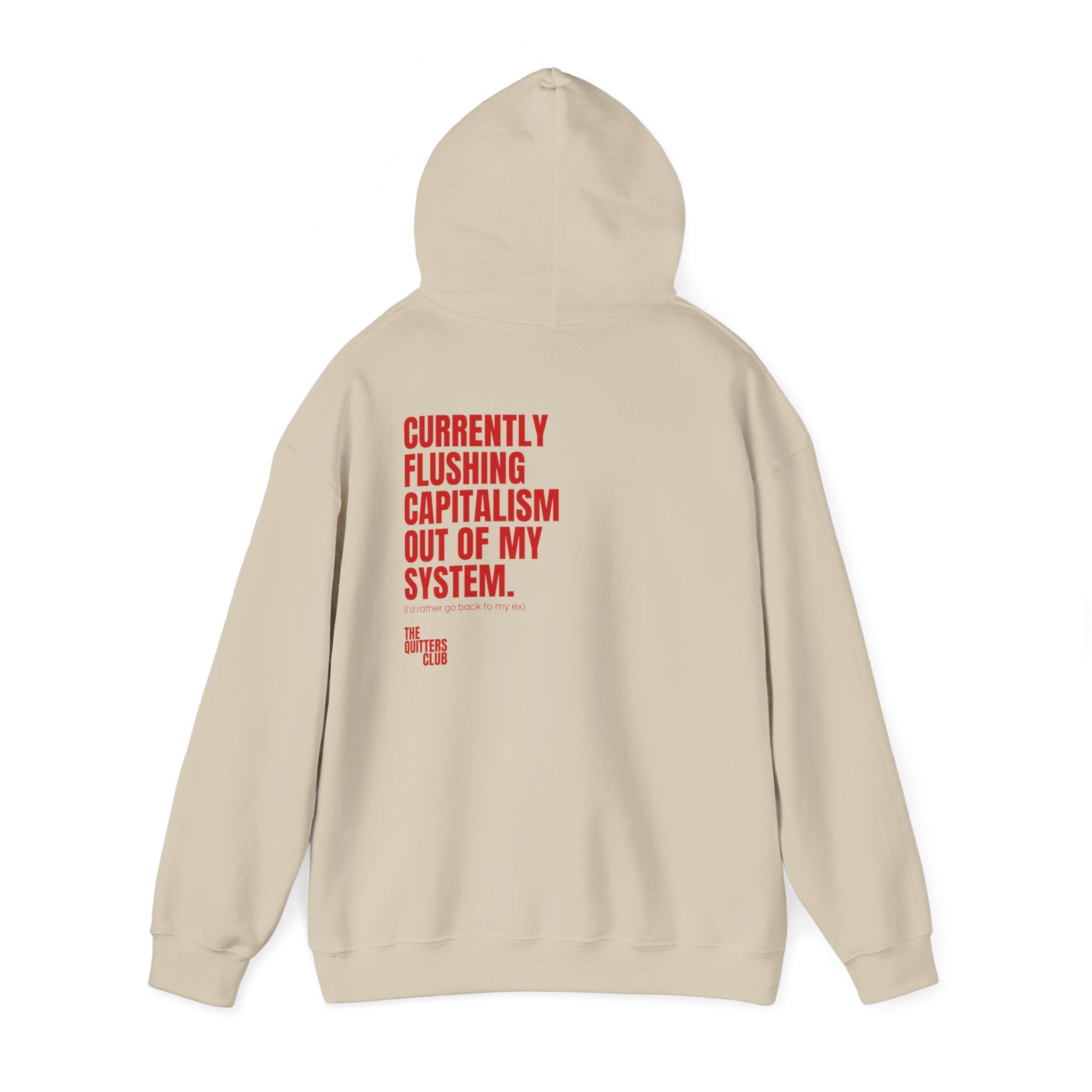 08 QUITTERS CLUB HOODIE BEIGE/RED