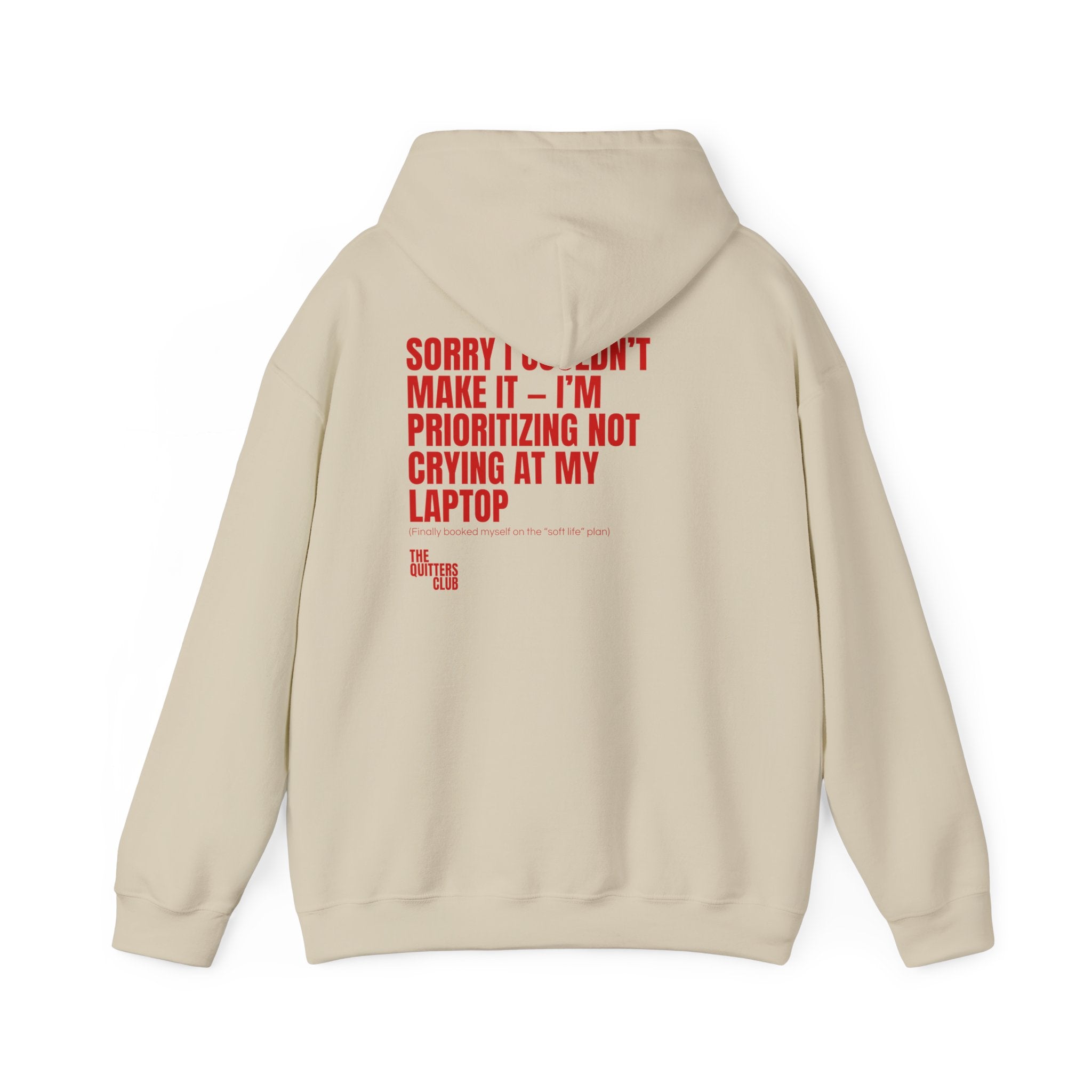 09 QUITTERS CLUB HOODIE BEIGE/RED