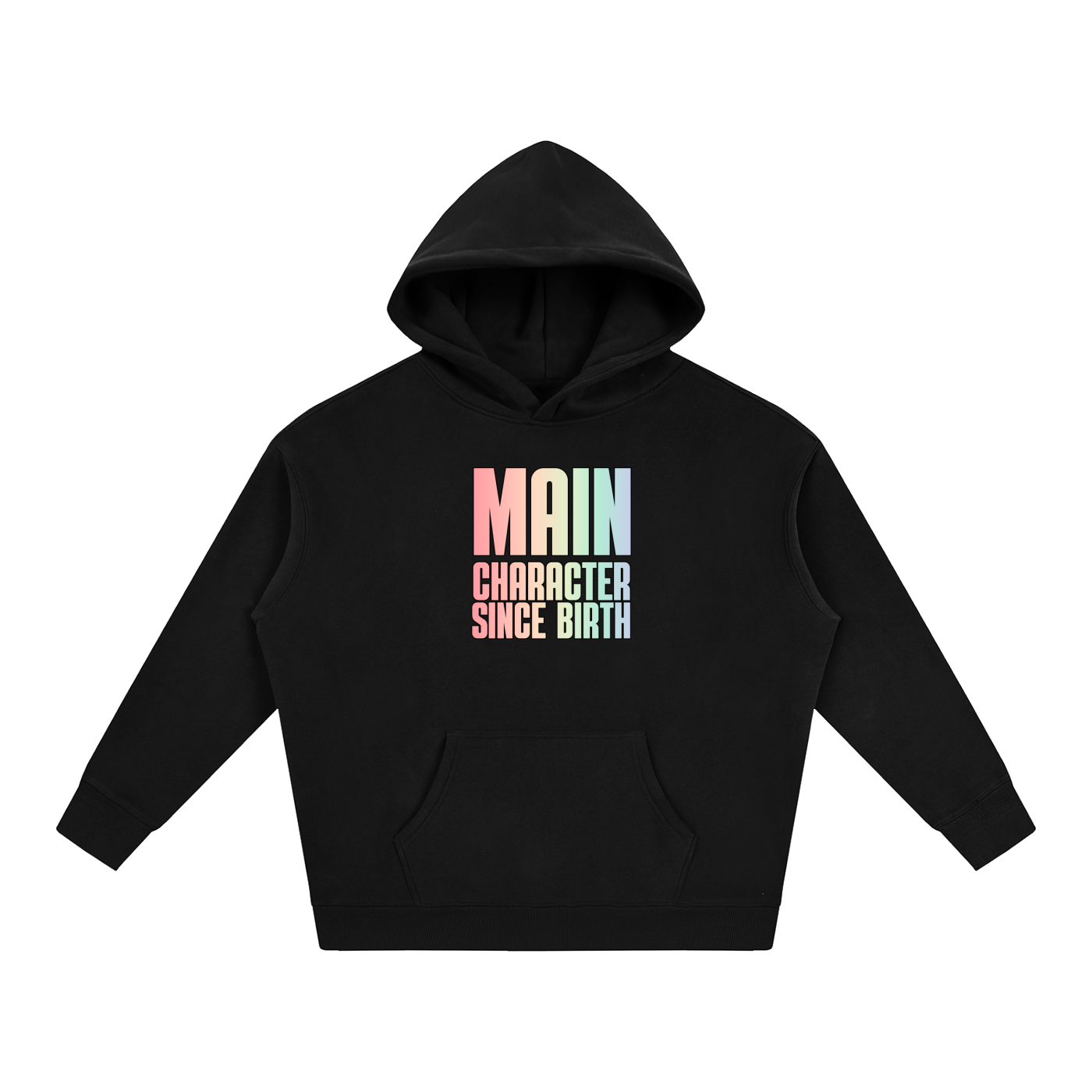 PRIDE OVERSIZED PREMIUM FLEECED HOODIE - MAIN CHARACTER SINCE BIRTH