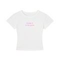 WOMEN'S CROPPED T-SHIRT - CHARGE IT TO THE GAME