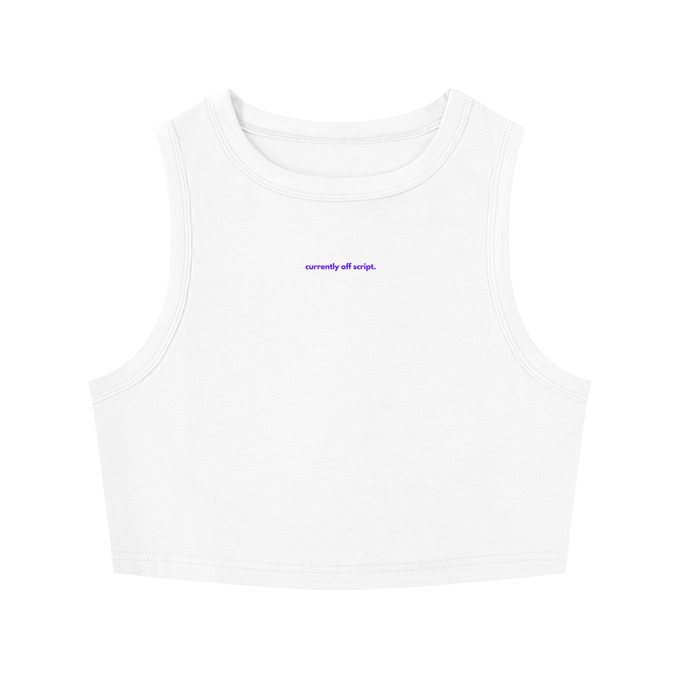 MAIN CHARACTER TIGHT CREWNECK CROP TANK TOP - CURRENTLY OFF SCRIPT