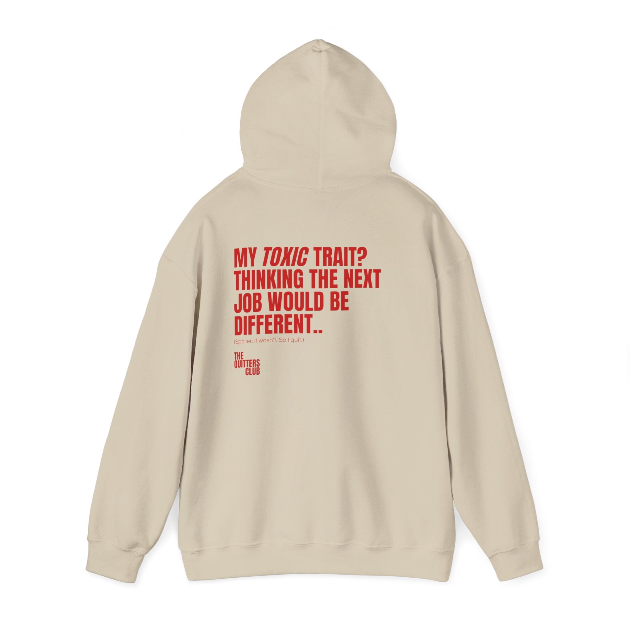 03 QUITTERS CLUB HOODIE BEIGE/RED