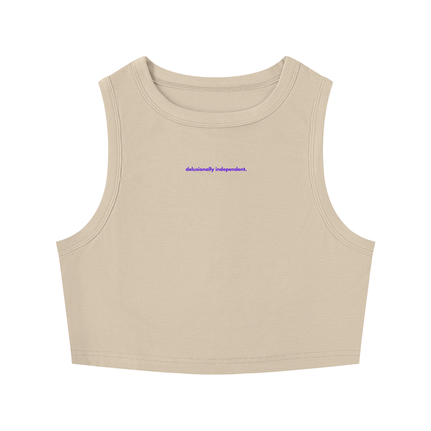 MAIN CHARACTER TIGHT CREWNECK CROP TANK TOP -  DELUSIONALLY INDEPENDENT