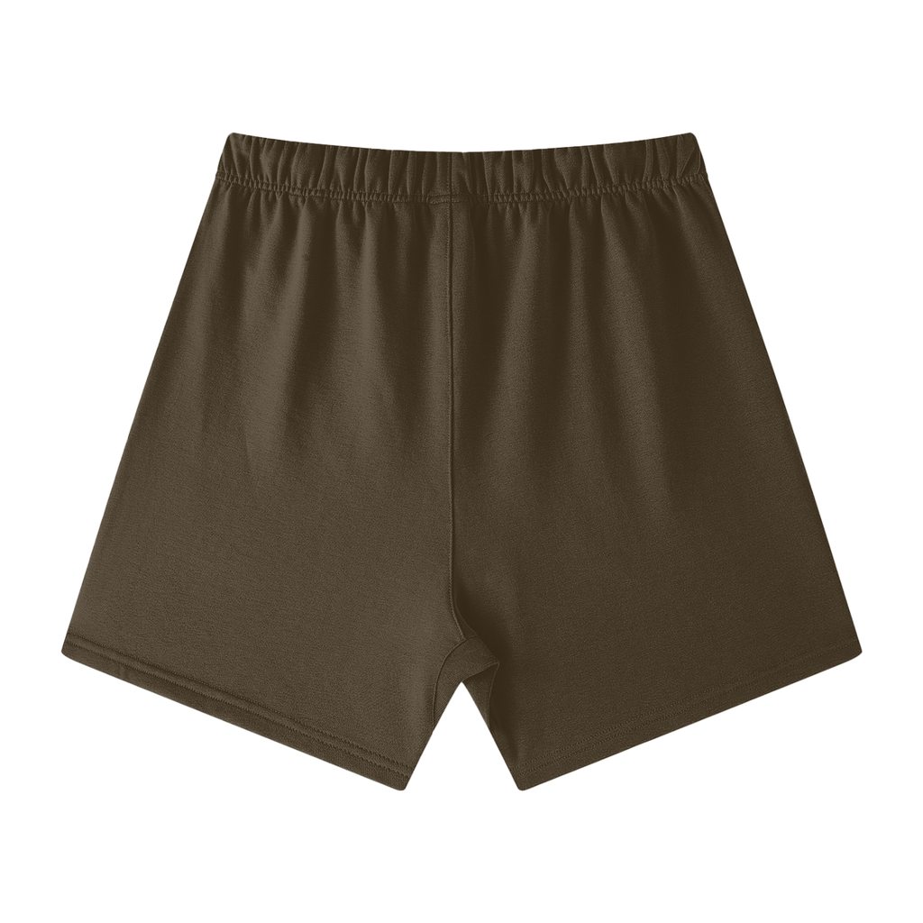 UNISEX EARTH TONE LOOSE FIT COTTON SHORTS BROWN