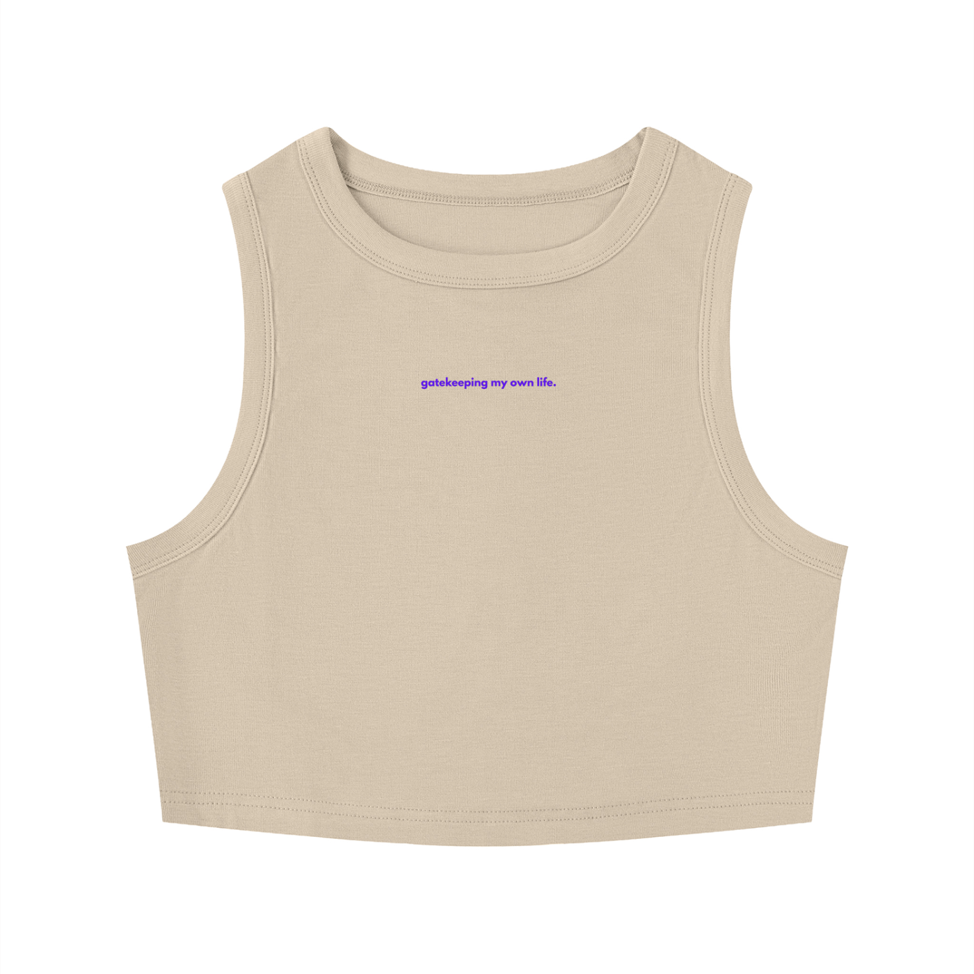 MAIN CHARACTER TIGHT CREWNECK CROP TANK TOP -  GATEKEEPING MY OWN LIFE