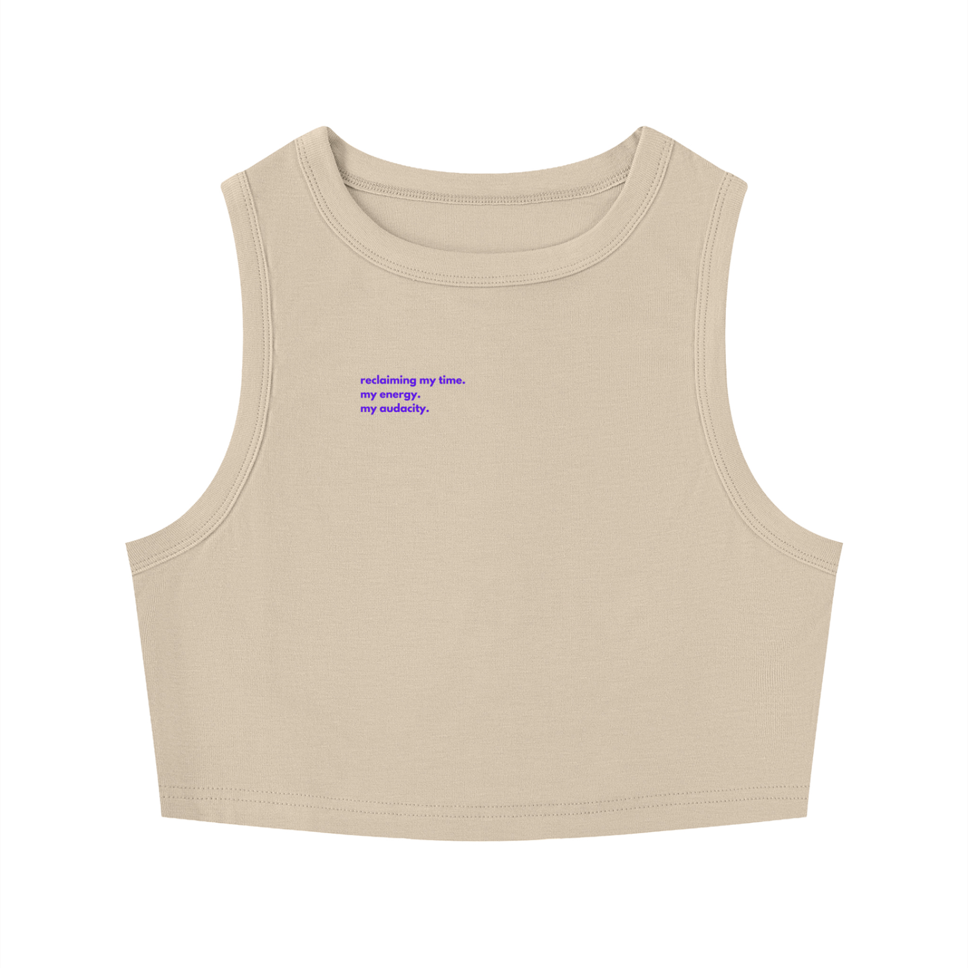 MAIN CHARACTER TIGHT CREWNECK CROP TANK TOP -  RECLAIMING MY TIME