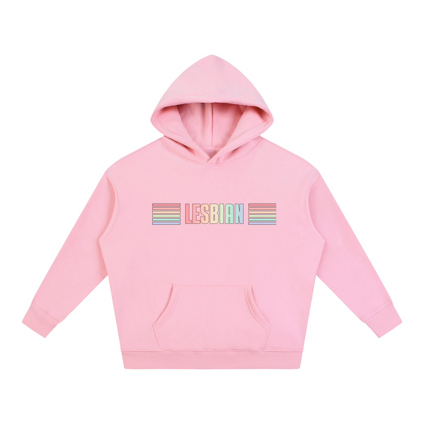 PRIDE OVERSIZED PREMIUM FLEECED HOODIE - LESBIAN