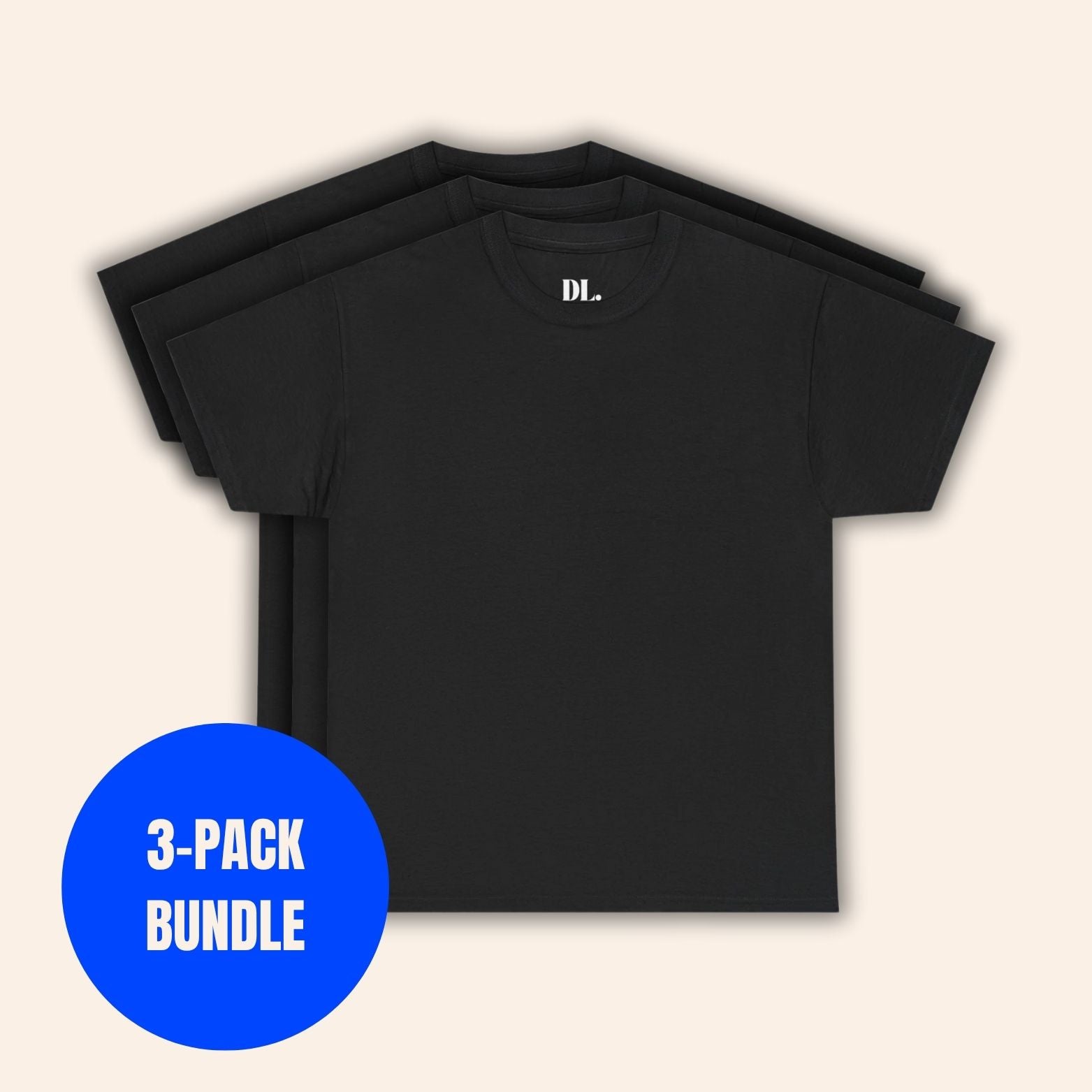 3-PACK BUNDLE BASIC COTTON TEE BLACK