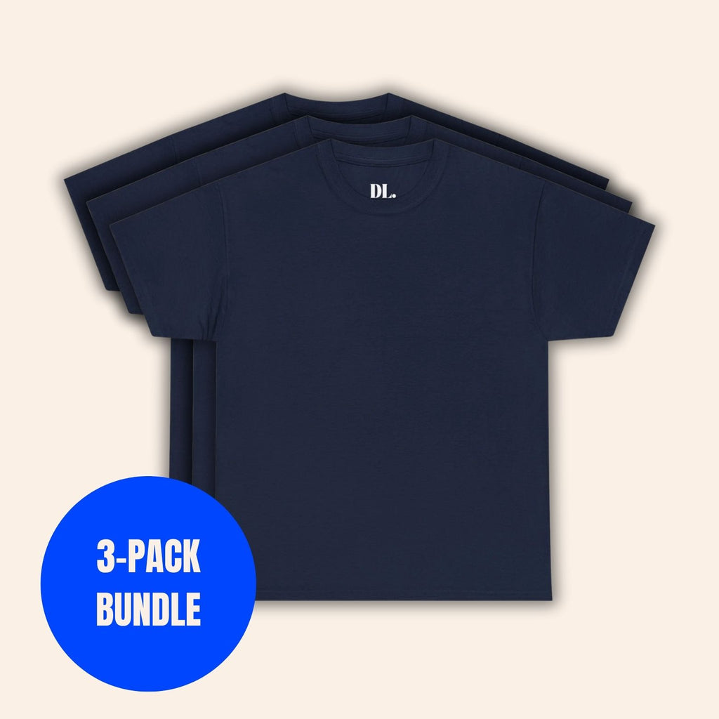 3-PACK BUNDLE BASIC COTTON TEE NAVY