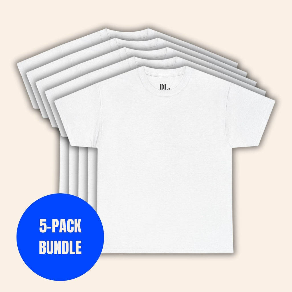 5-PACK BUNDLE BASIC COTTON TEE WHITE