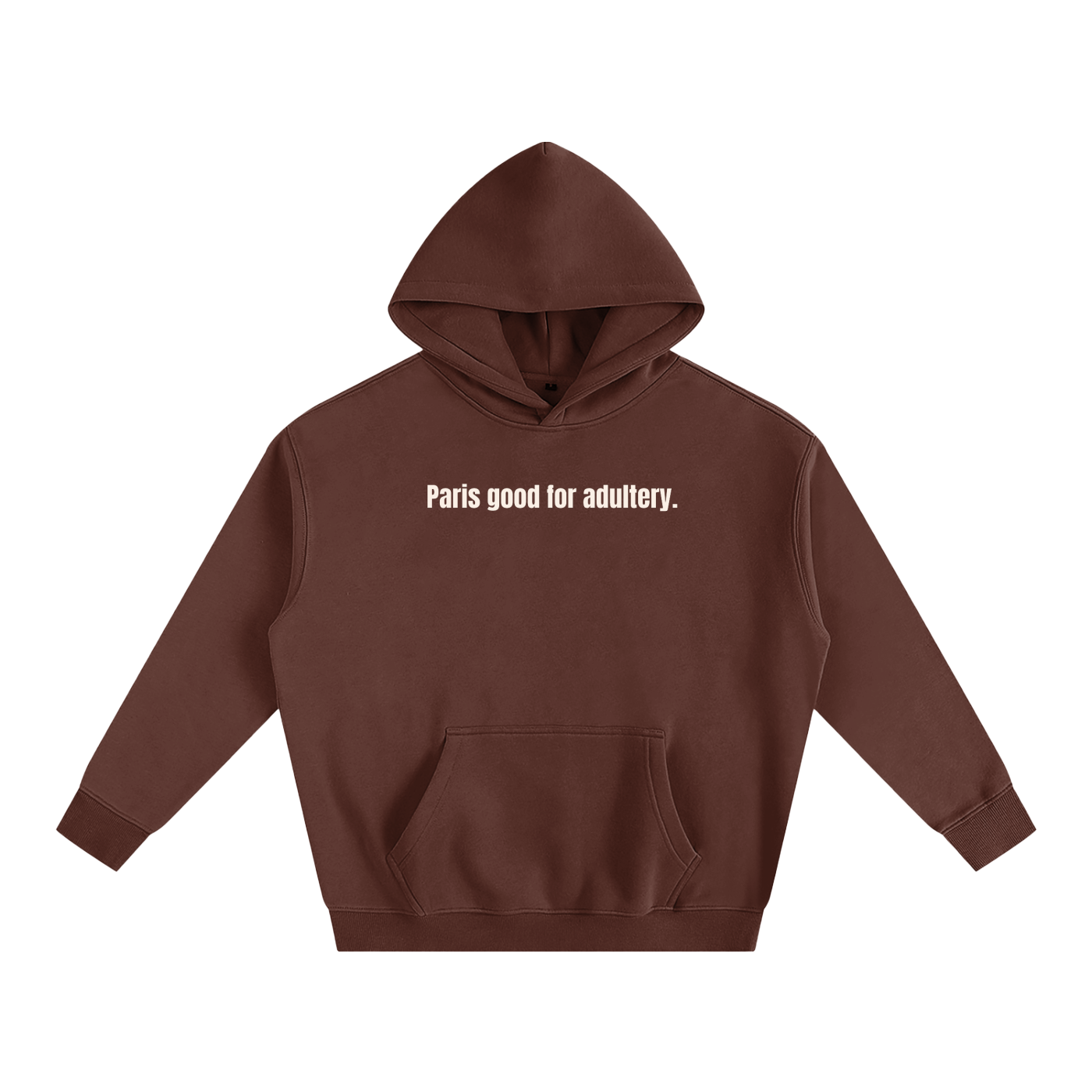 OVERSIZE FLEECED HOODIE - PARIS GOOD FOR ADULTERY.