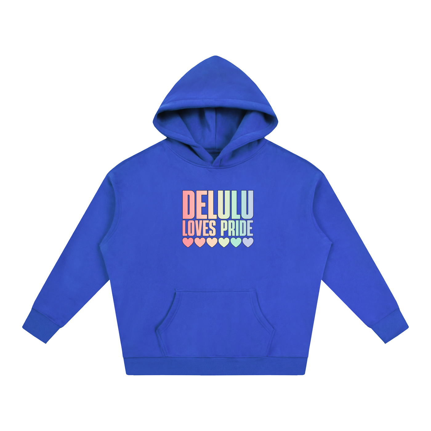 PRIDE OVERSIZED PREMIUM FLEECED HOODIE - DELULU LOVES PRIDE