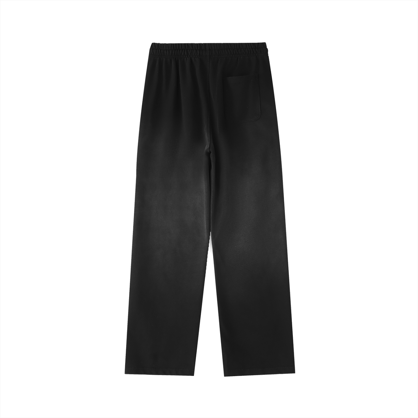 BASIC VINTAGE WASHED GRADIENT STRAIGHT-LEG SWEATPANTS BLACK