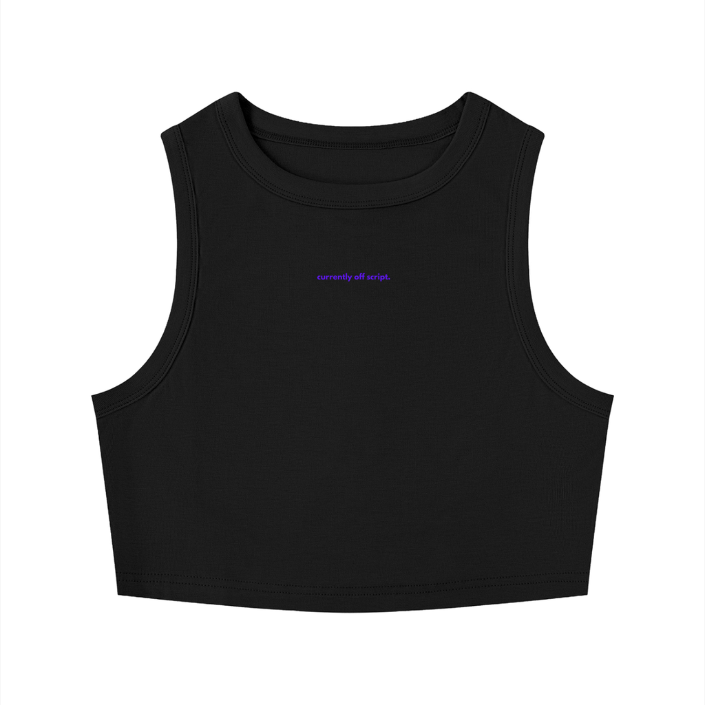 MAIN CHARACTER TIGHT CREWNECK CROP TANK TOP - CURRENTLY OFF SCRIPT