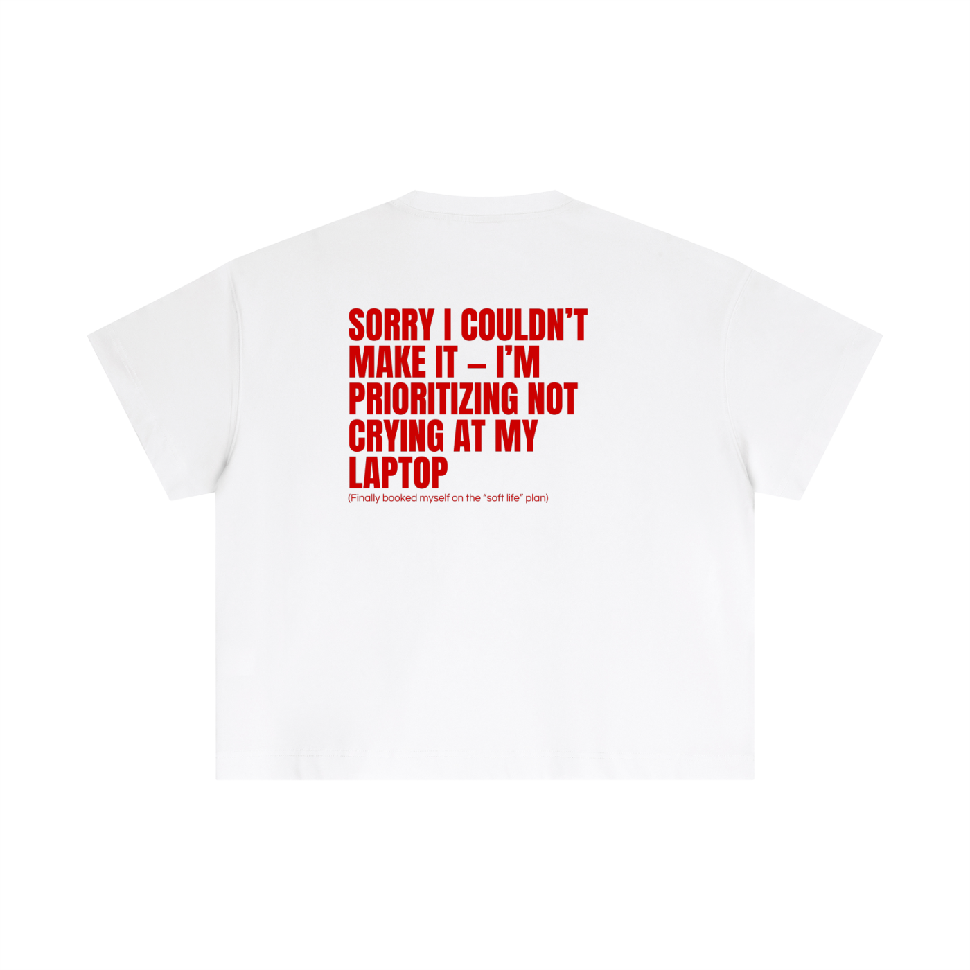 QUITTERS CLUB ESSENTIAL COTTON BOXY T-SHIRT - CRYING AT MY LAPTOP