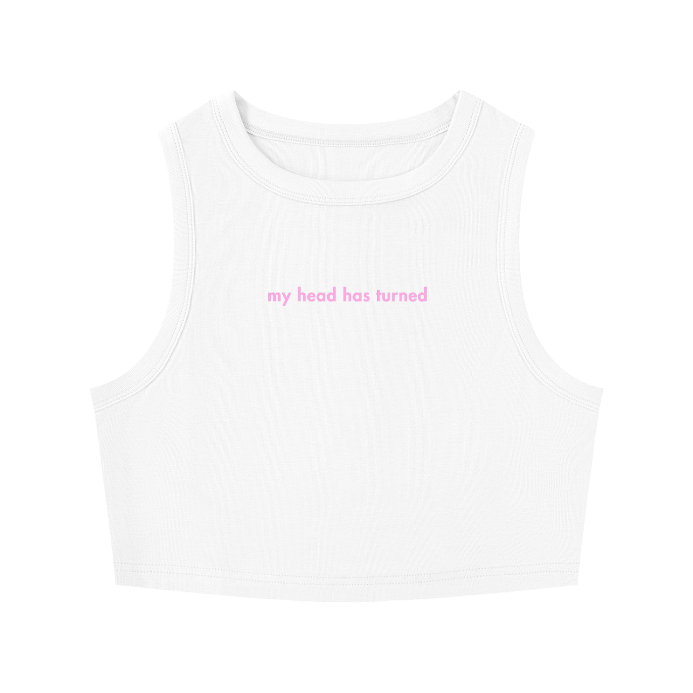 WOMEN'S CREWNECK CROP TOP - MY HEAD HAS TURNED