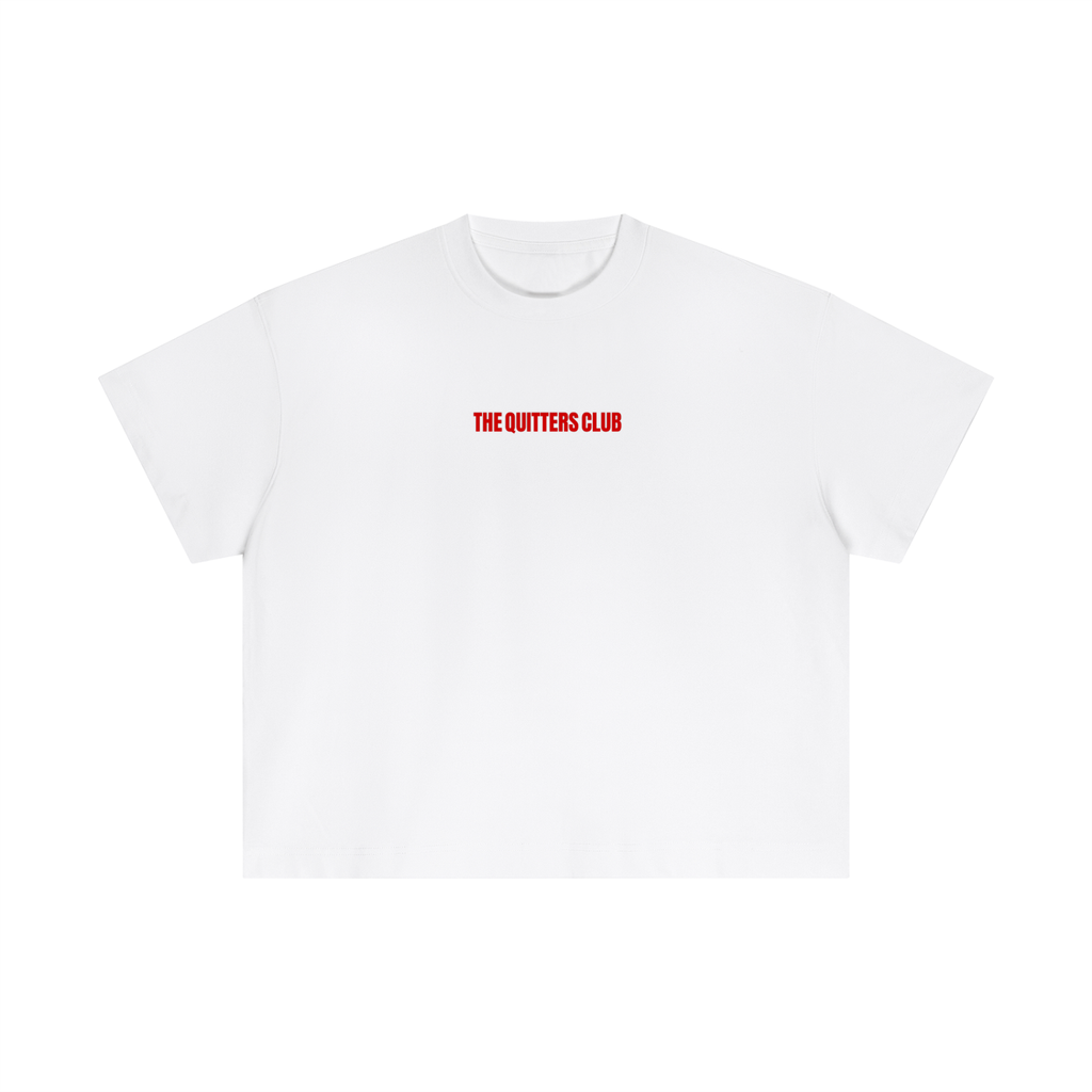QUITTERS CLUB ESSENTIAL COTTON BOXY T-SHIRT - CRYING AT MY LAPTOP