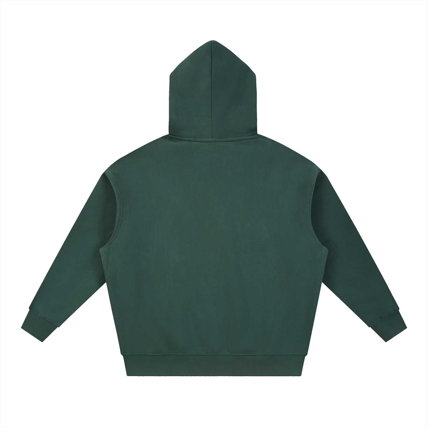 BASIC ESSENTIAL OVERSIZED BOXY FIT FLEECE HOODIE DARK GREEN