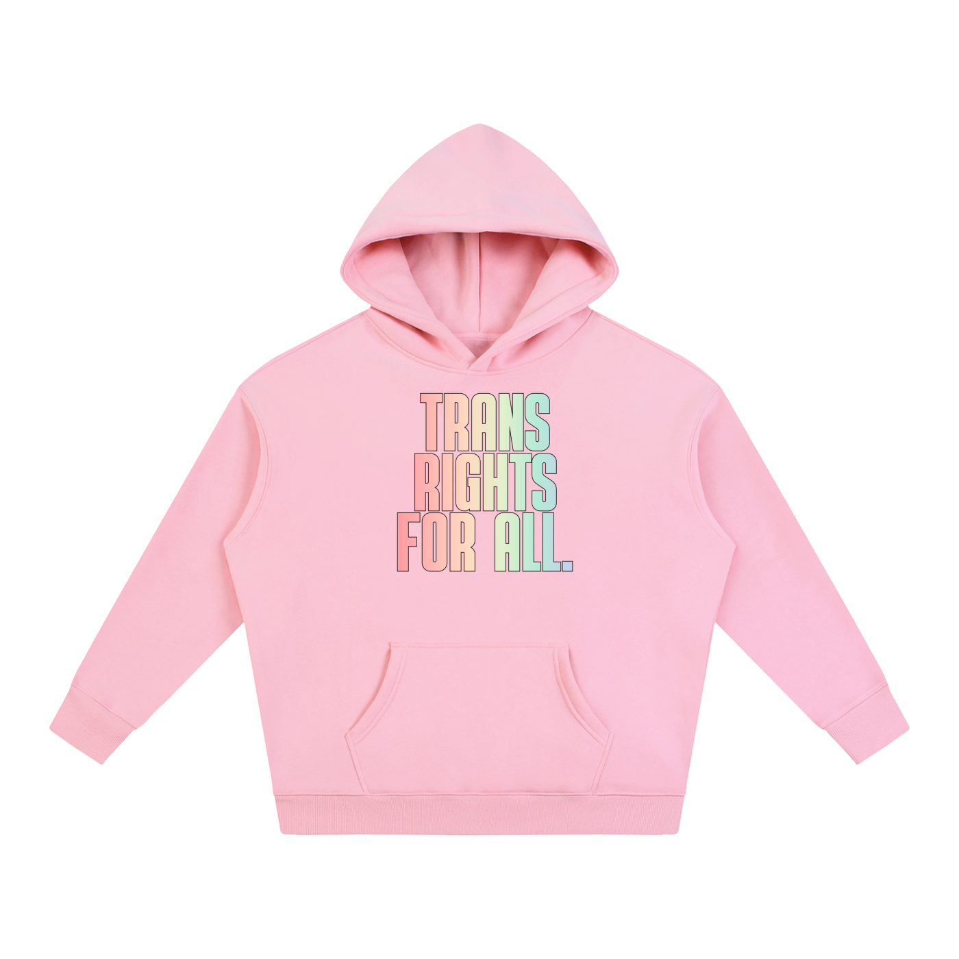PRIDE OVERSIZED PREMIUM FLEECED HOODIE - TRANS RIGHTS FOR ALL