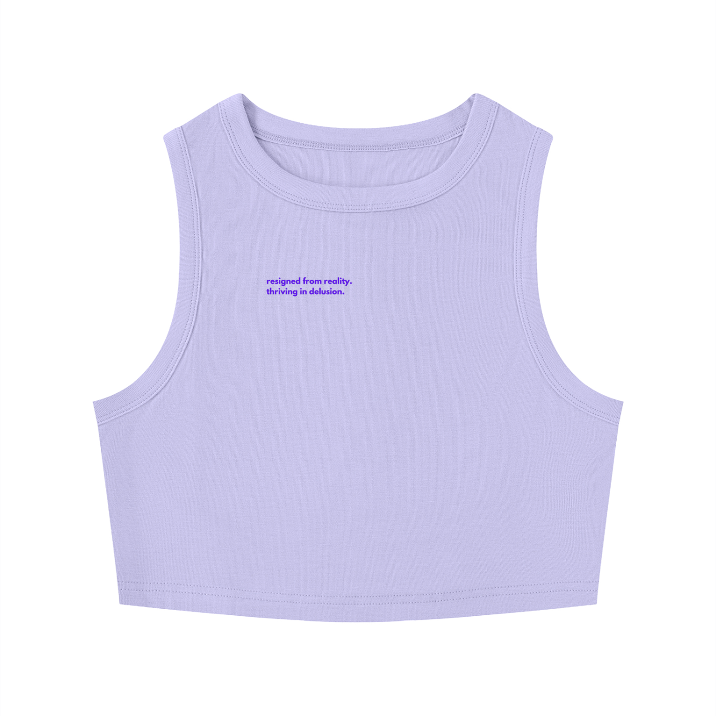 MAIN CHARACTER TIGHT CREWNECK CROP TANK TOP -  RESIGNED FROM REALITY