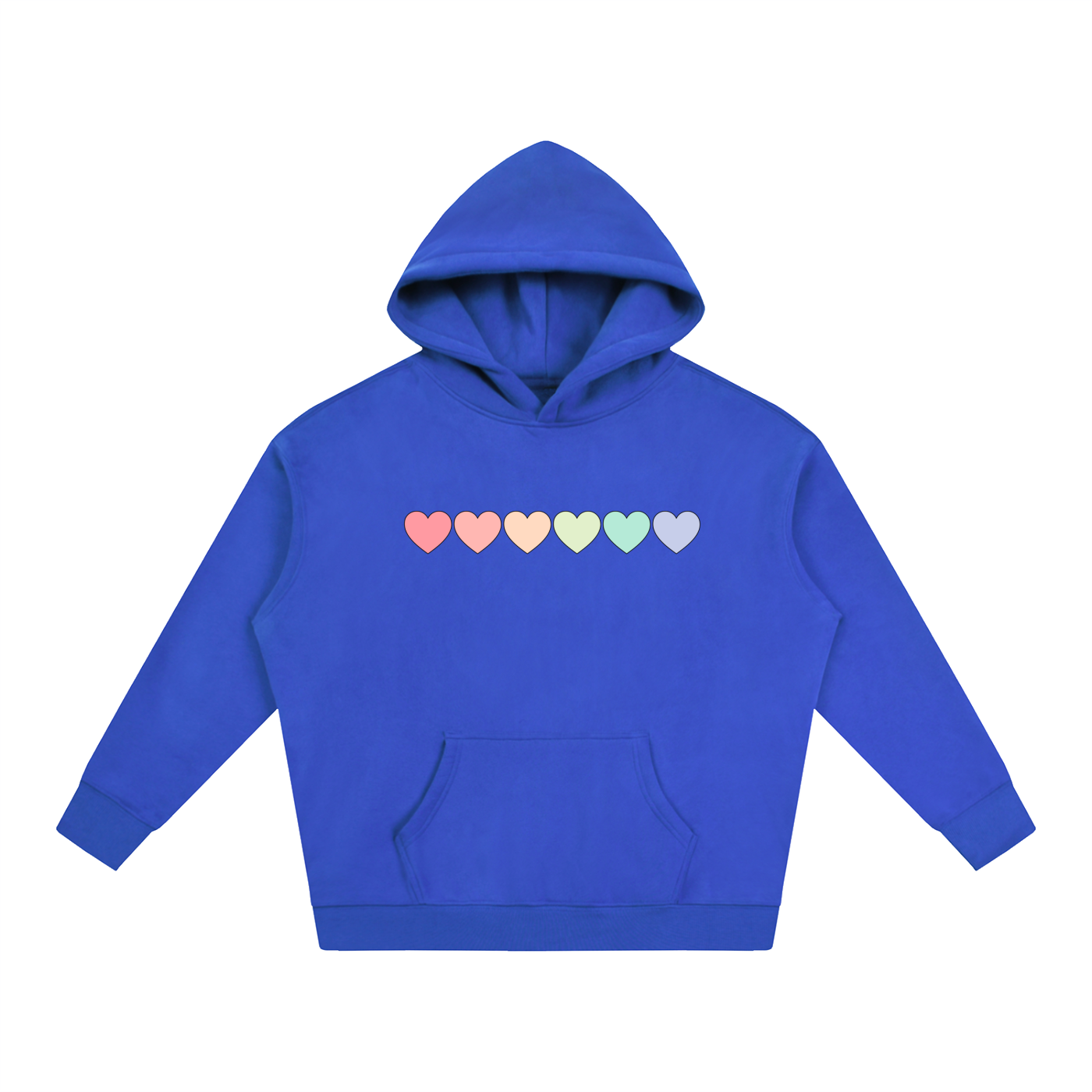 PRIDE OVERSIZED PREMIUM FLEECED HOODIE - PASTEL HEARTS