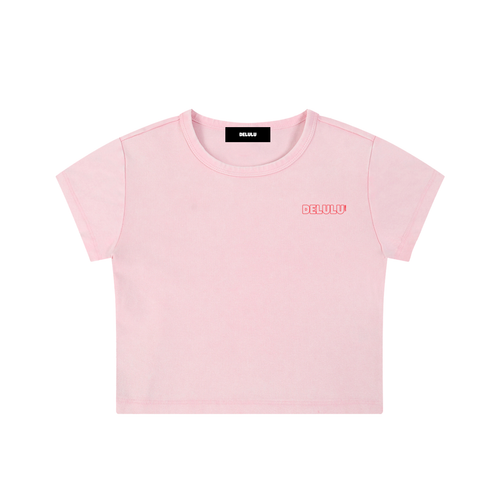 SNOW WASHED CROP TOP - DELULU CLUB