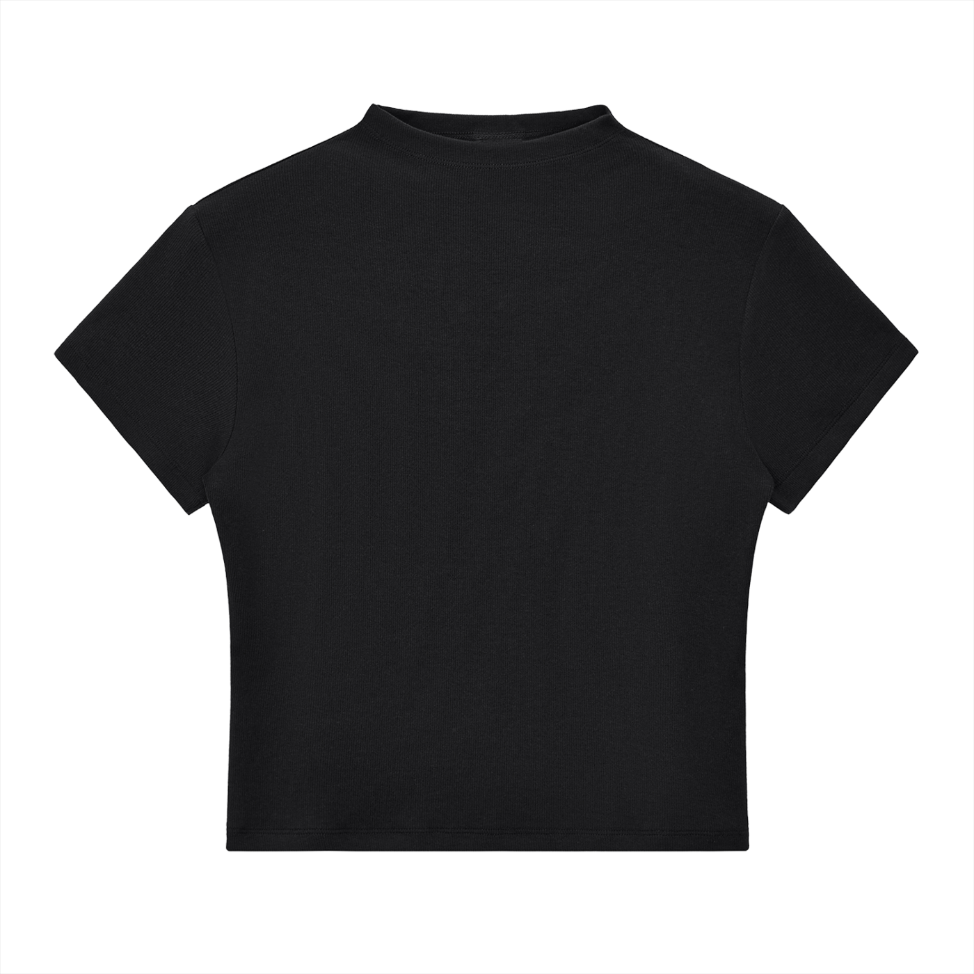BASIC SLIM FIT WOMEN MOCK NECK T-SHIRT