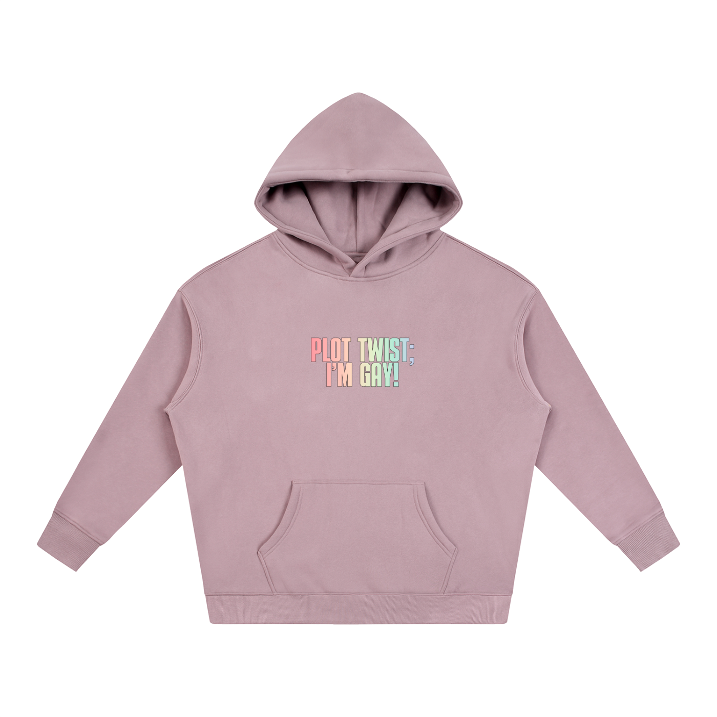 PRIDE OVERSIZED PREMIUM FLEECED HOODIE - PLOT TWIST; I'M GAY