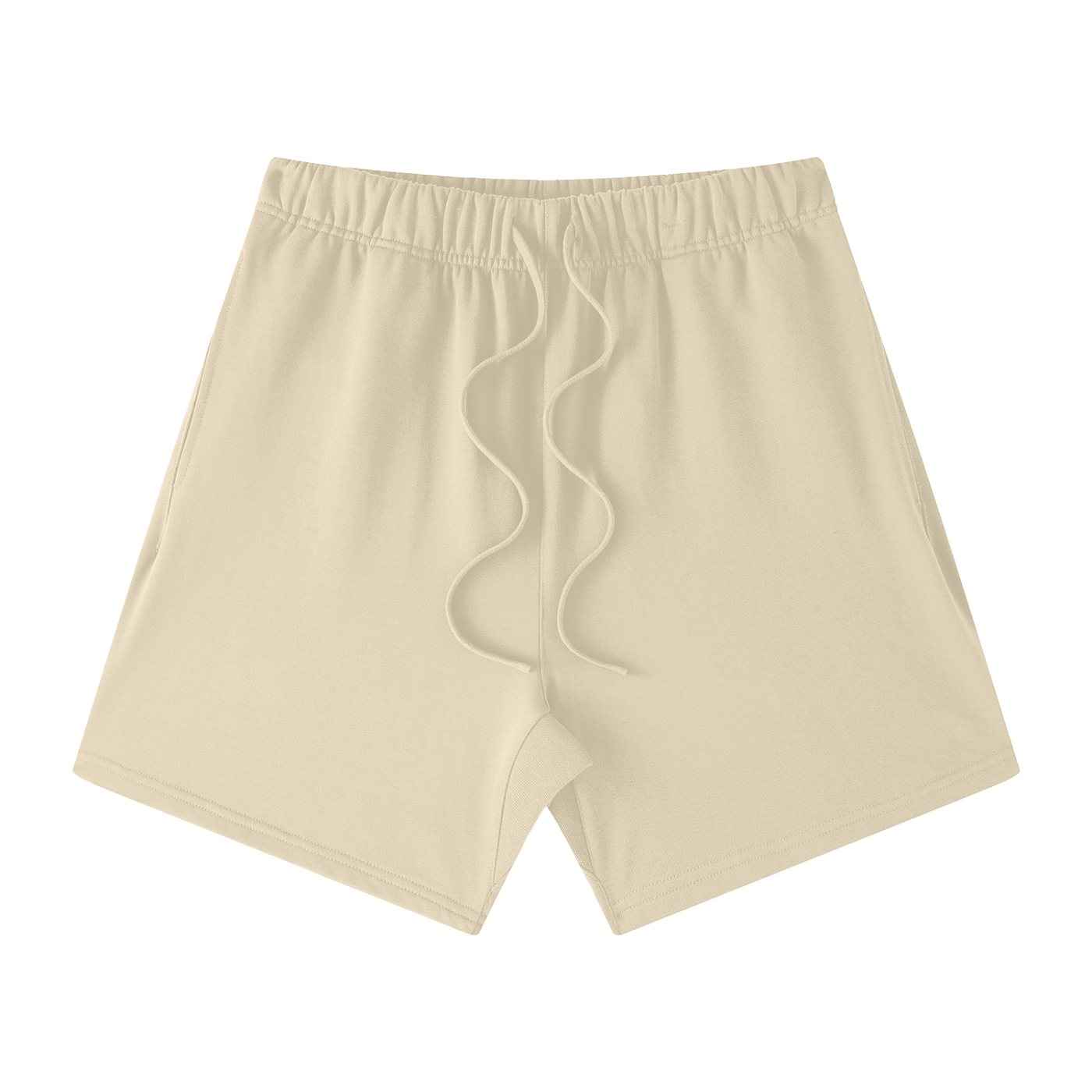 UNISEX EARTH TONE LOOSE FIT COTTON SHORTS MILK TEA