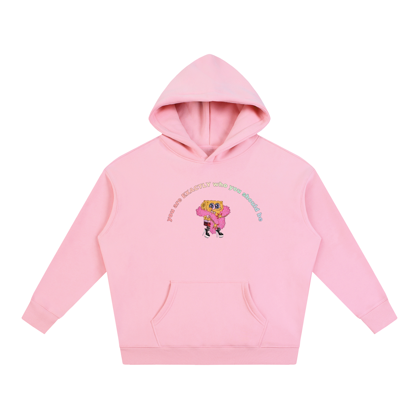 PRIDE OVERSIZED PREMIUM FLEECED HOODIE - YOU ARE EXACTLY WHO YOU SHOULD BE