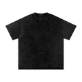 BASIC SNOW WASHED OVERSIZED COTTON T-SHIRT BLACK