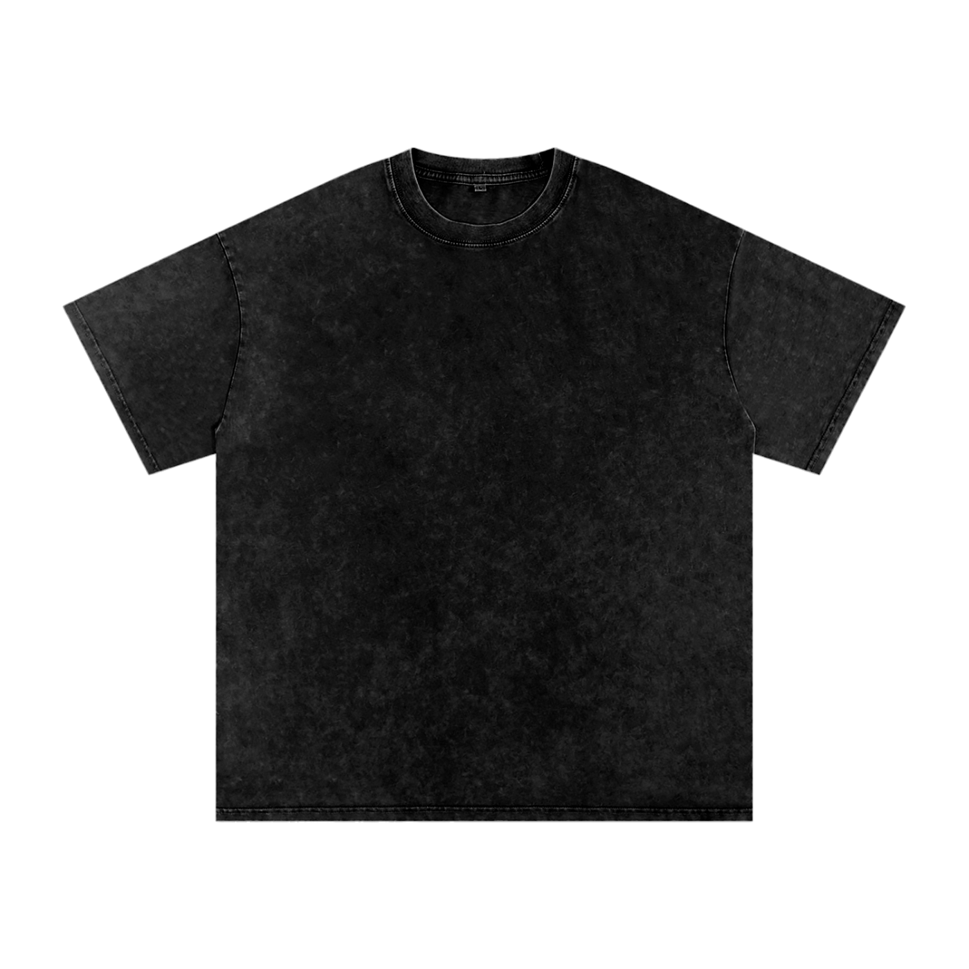 BASIC SNOW WASHED OVERSIZED COTTON T-SHIRT BLACK