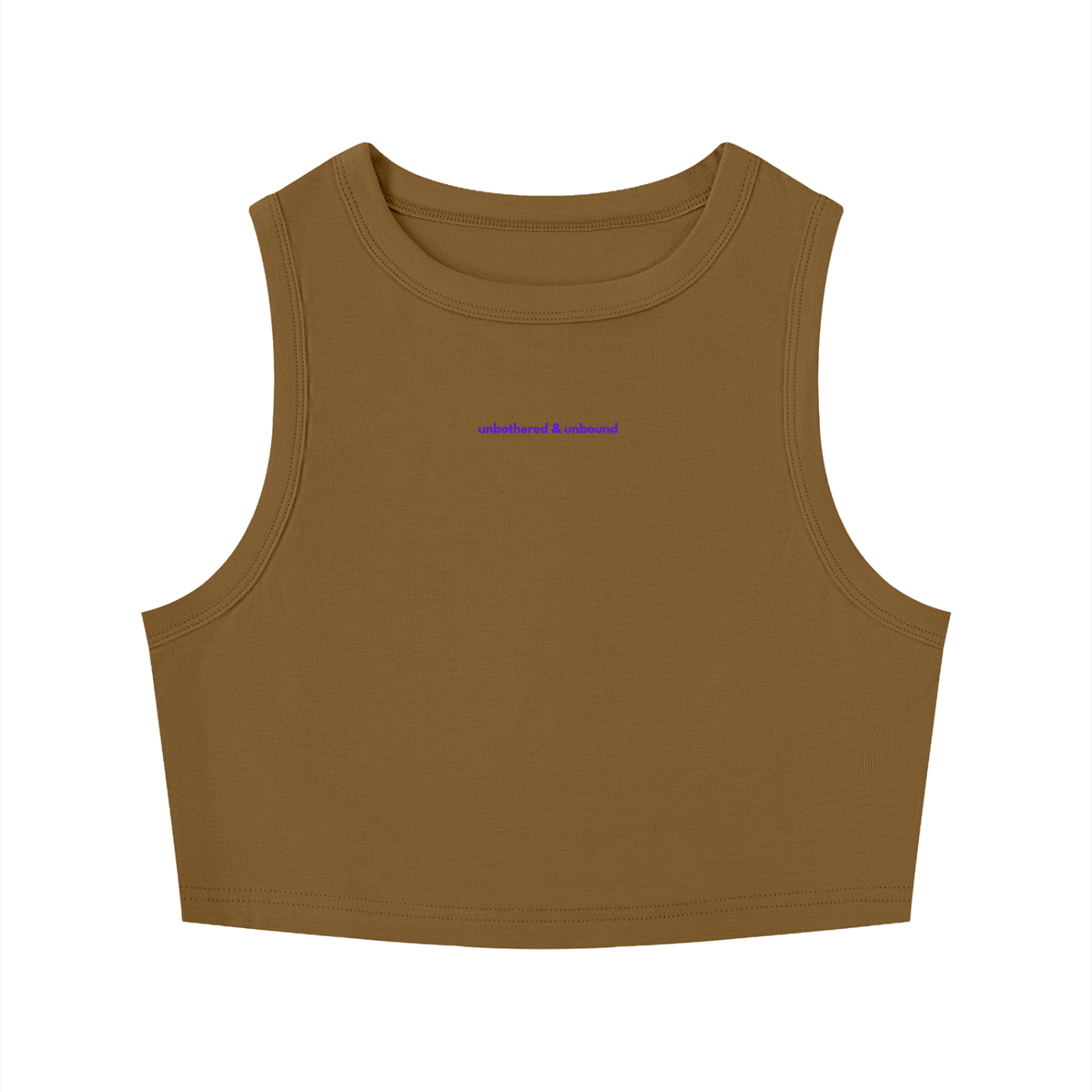 MAIN CHARACTER TIGHT CREWNECK CROP TANK TOP -  UNBOTHERED & UNBOUND