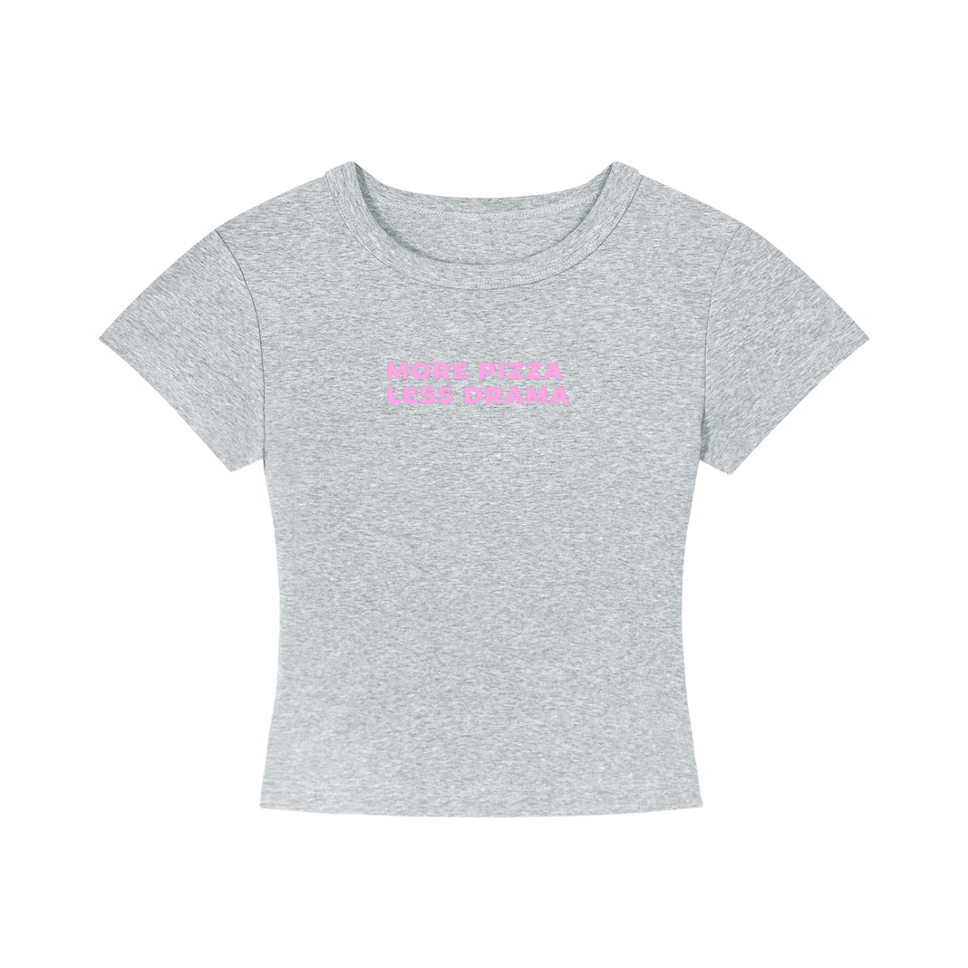 WOMEN`S CROPPED T-SHIRT - MORE PIZZA LESS DRAMA