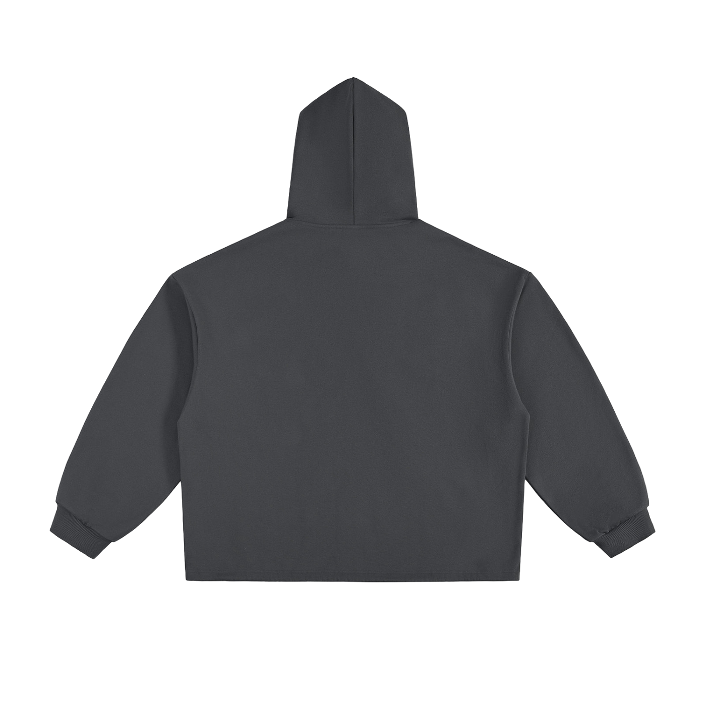 BASIC ESSENTIAL HEAVYWEIGHT OVERSIZED DRAWSTRING HEM HOODIE DARK GREY