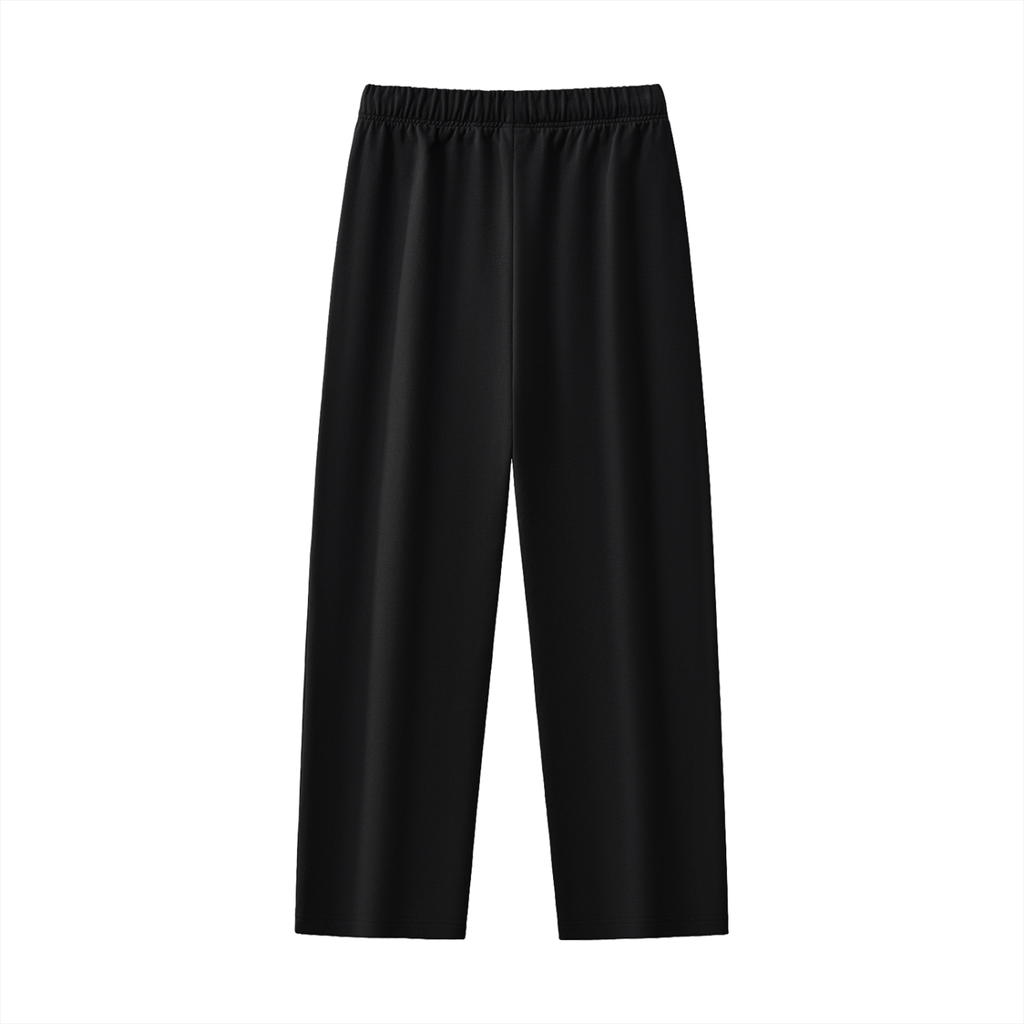 BASIC ESSENTIAL HEAVYWEIGHT STRAIGHT-LEG SWEATPANTS BLACK