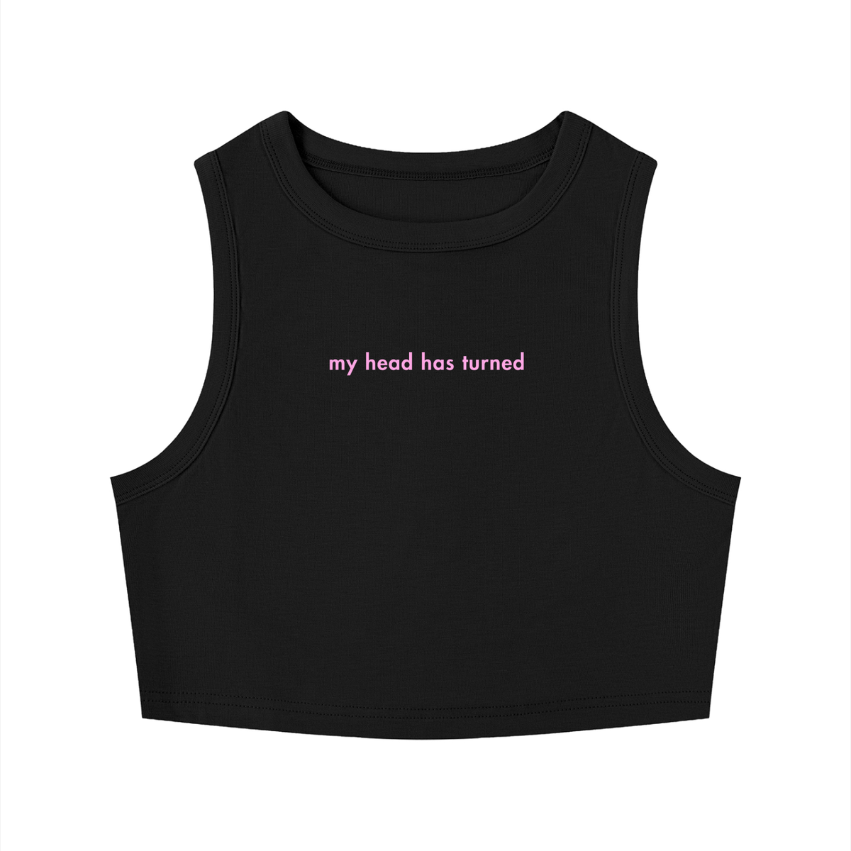 WOMEN'S CREWNECK CROP TOP - MY HEAD HAS TURNED