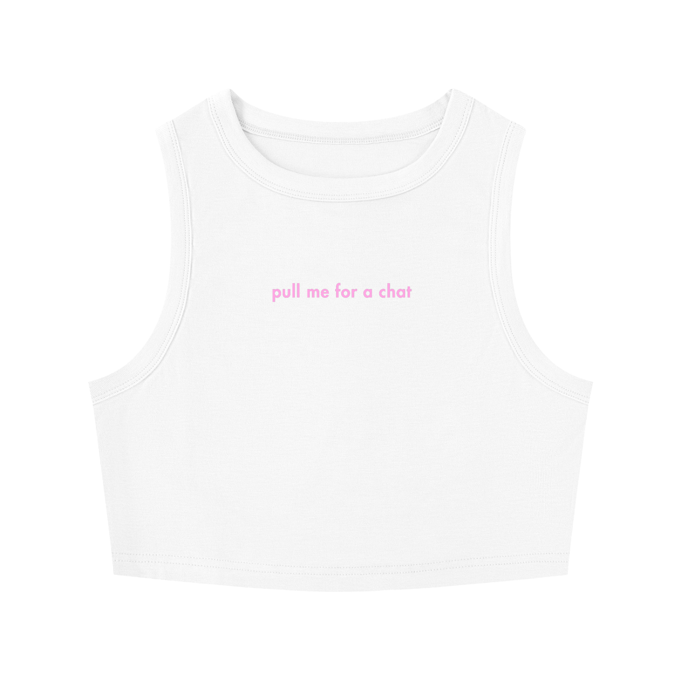 WOMEN'S CREWNECK CROP TOP - PULL ME FOR A CHAT