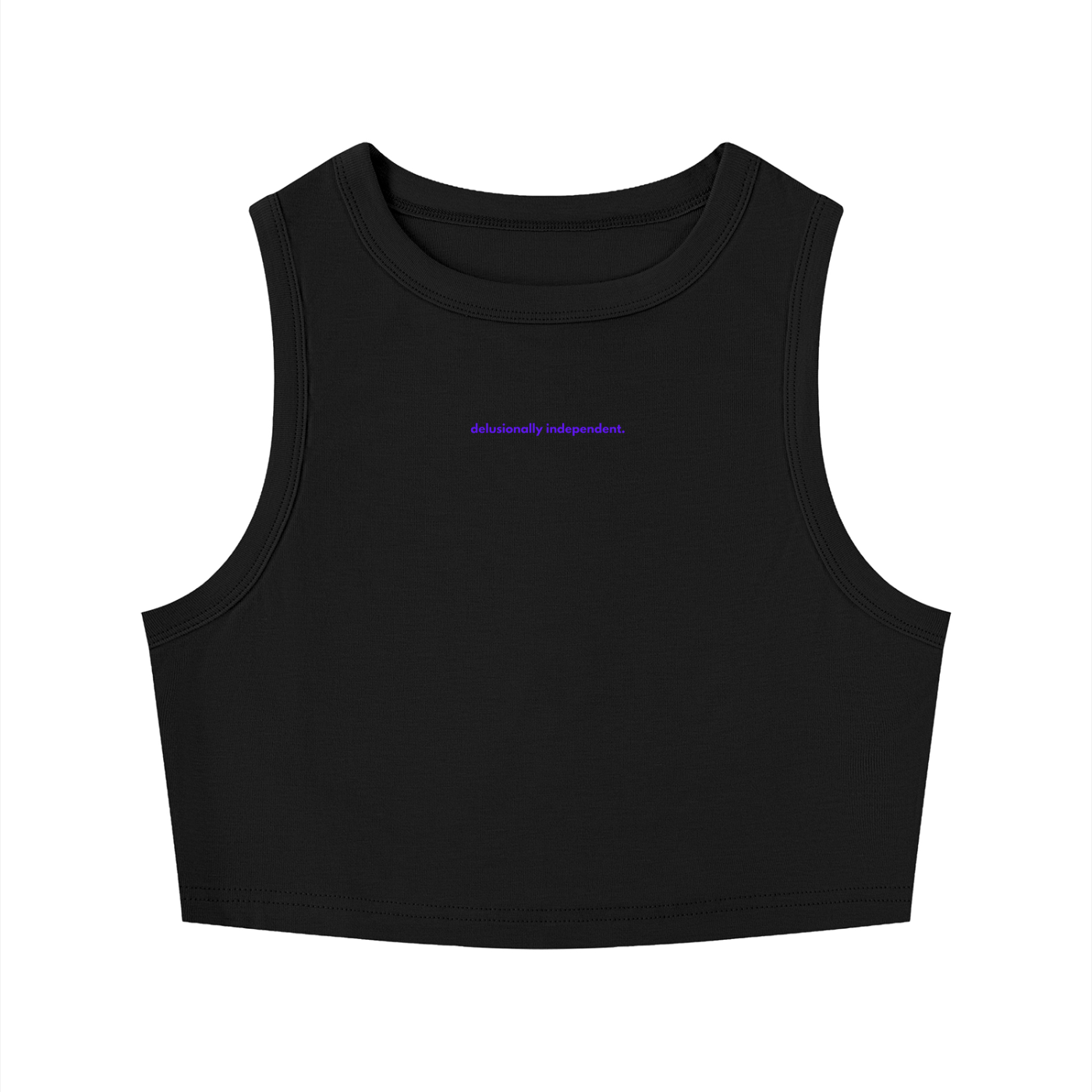 MAIN CHARACTER TIGHT CREWNECK CROP TANK TOP -  DELUSIONALLY INDEPENDENT