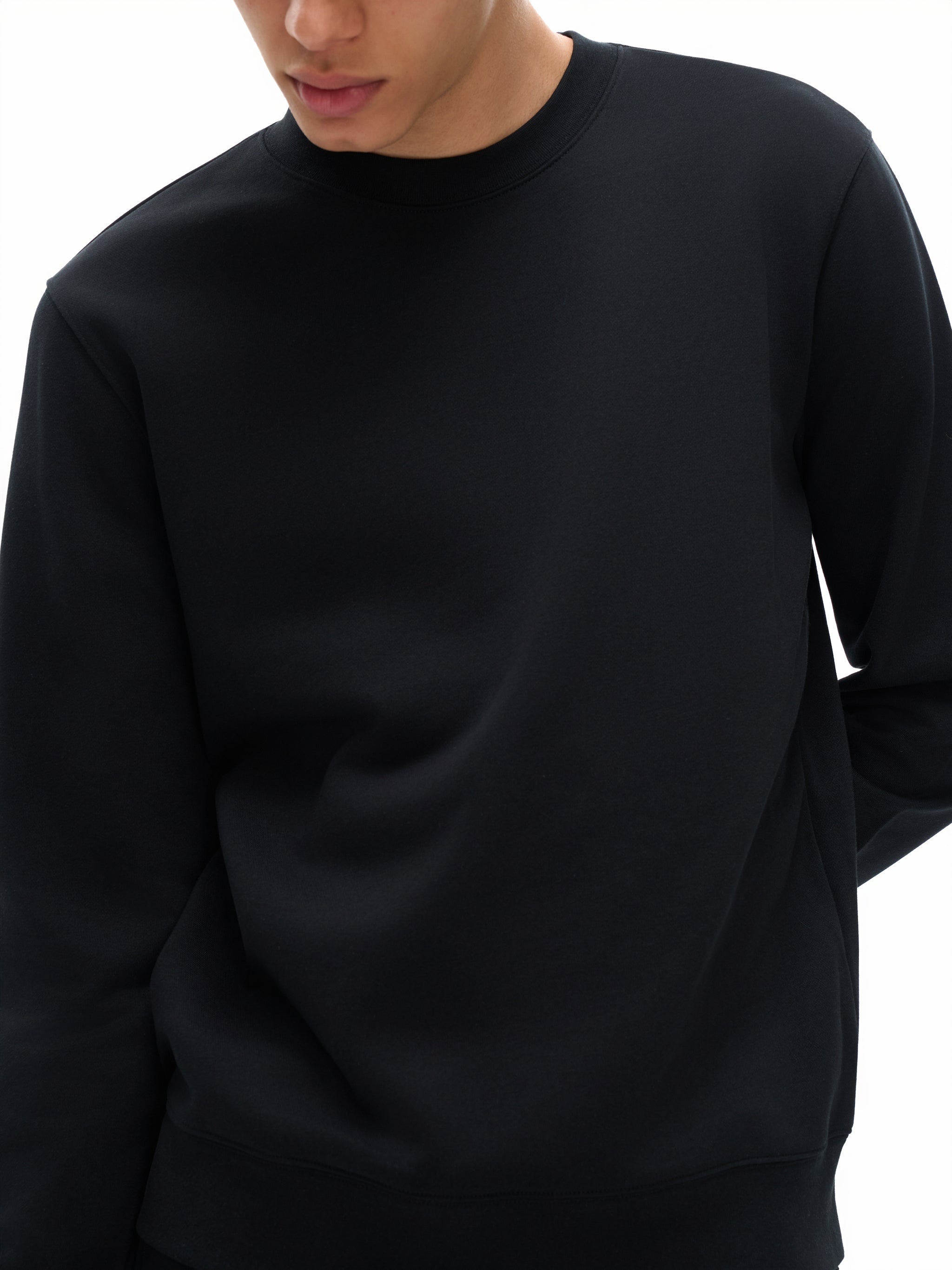 BASIC ESSENTIAL HEAVYWEIGHT CREWNECK SWEATSHIRT BLACK
