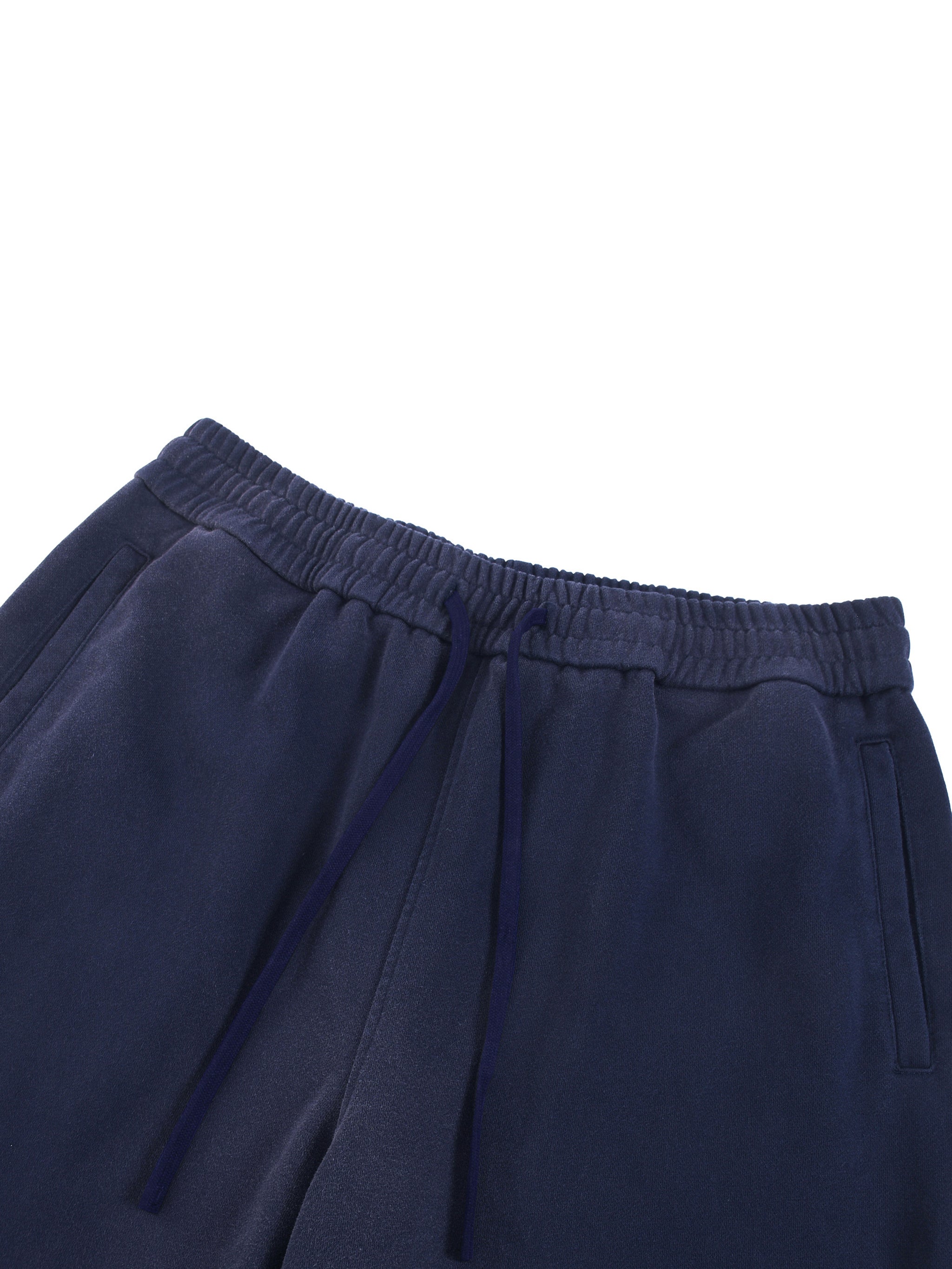 BASIC SUN FADE RAW EDGE STRAIGHT-LEG SWEATPANTS NAVY