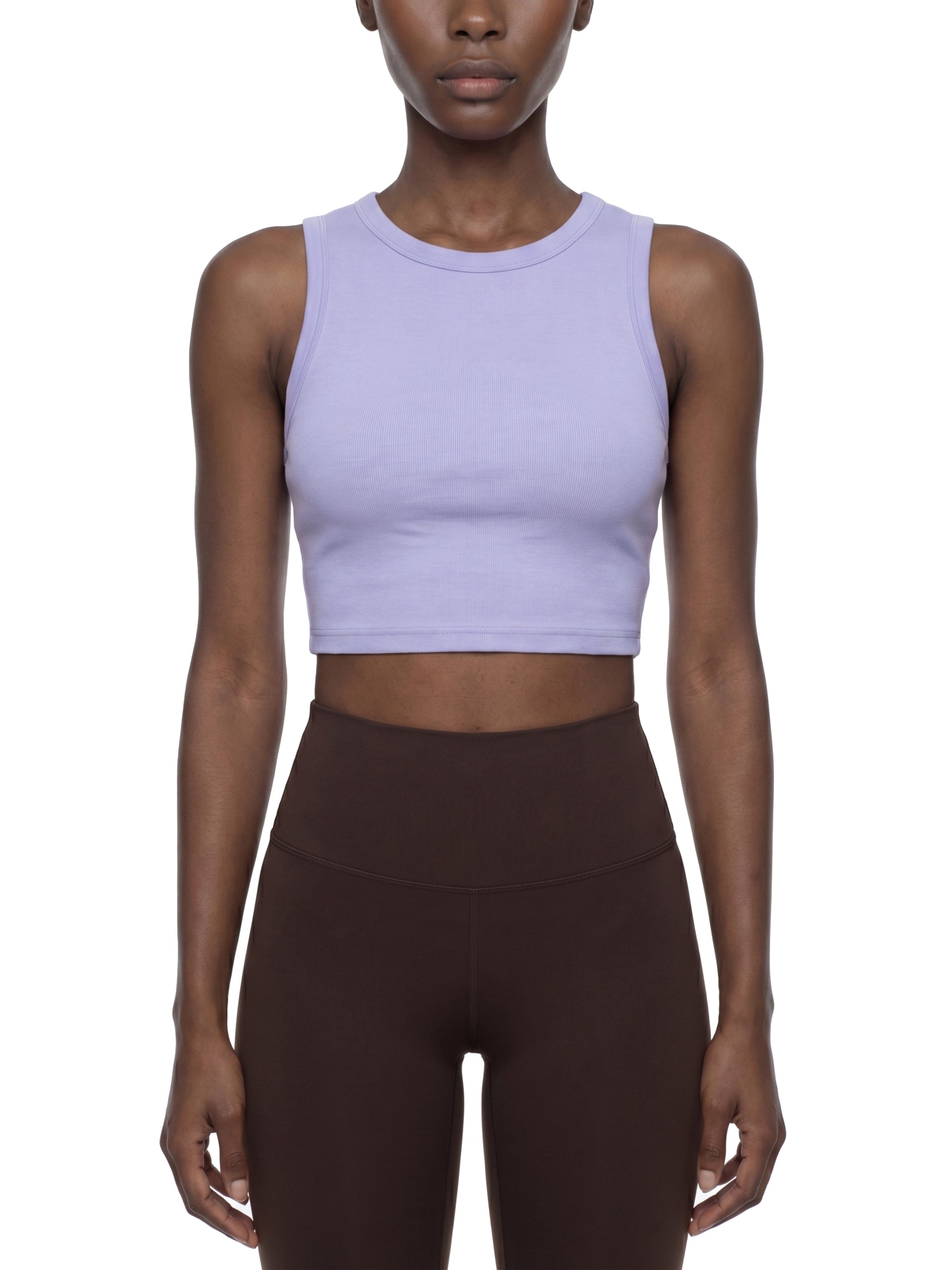 MAIN CHARACTER TIGHT CREWNECK CROP TANK TOP - RESPECTFULLY, NO.